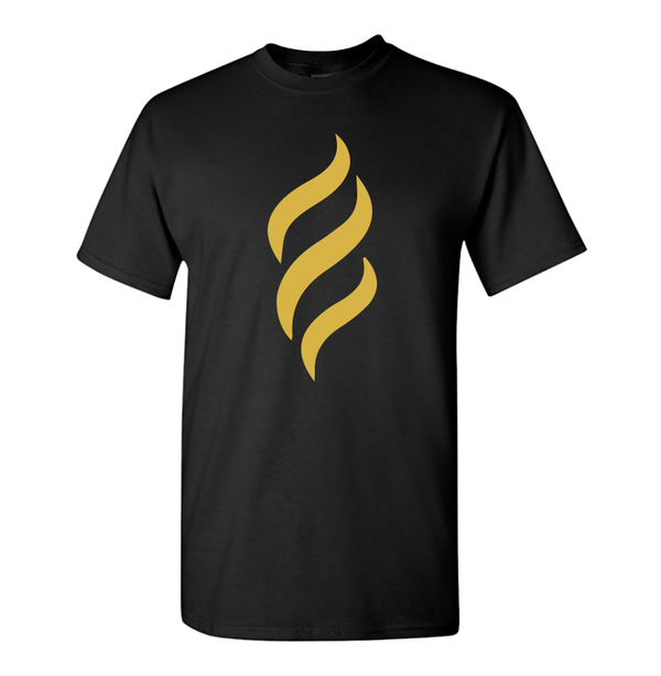 Belair Black Color Flame Design Unisex Cotton T-Shirt